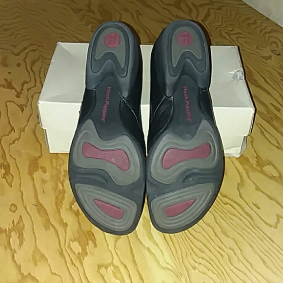 HUSH PUPPIES AZUNE BLACK LEATHER SHOE*SZ10M* - Picture 3 of 8